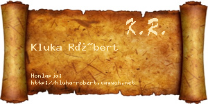 Kluka Róbert névjegykártya